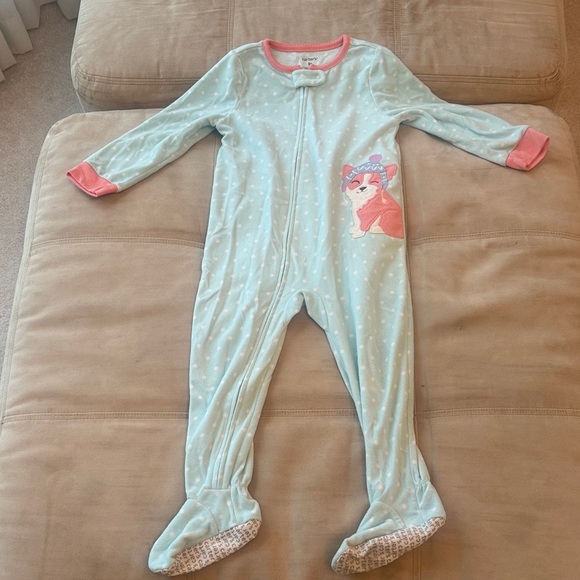 Carter's Other - Girls One Piece footie Pajama with Fox Design Carters 3T
